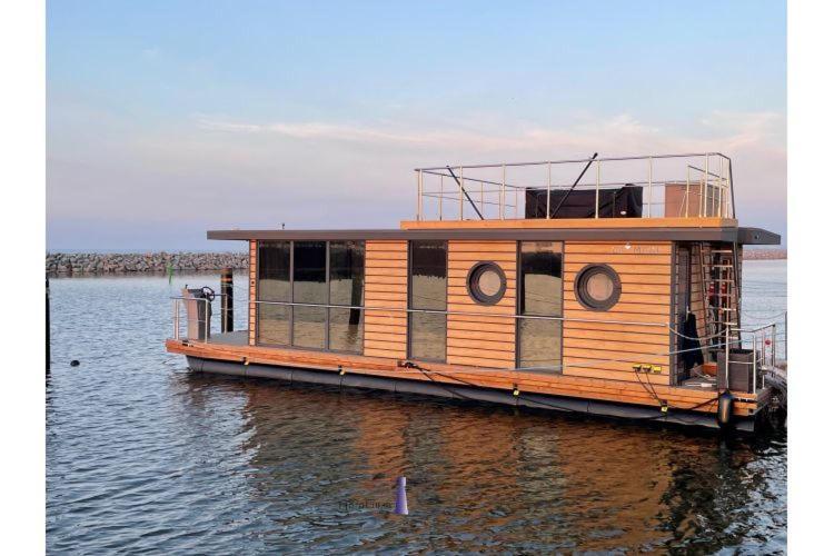Hausboot Fjord Haven Mit Biosauna In Barth Dış mekan fotoğraf